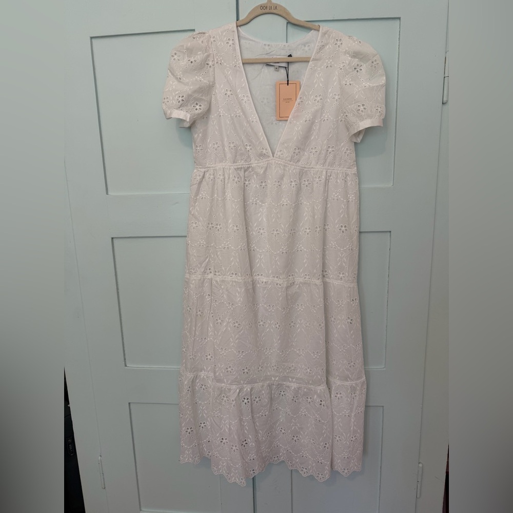 La Ligne Cream Eyelet Dress